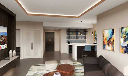 Hotel rendering of the Two-Bay Suite Bar at Jamul Resort Casino