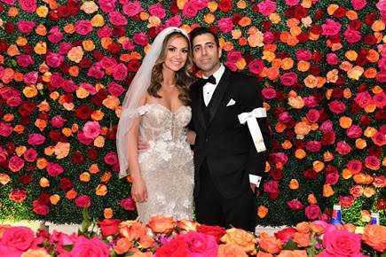 A newlywed couple after a San Diego wedding at Jamul Casino Resort.
