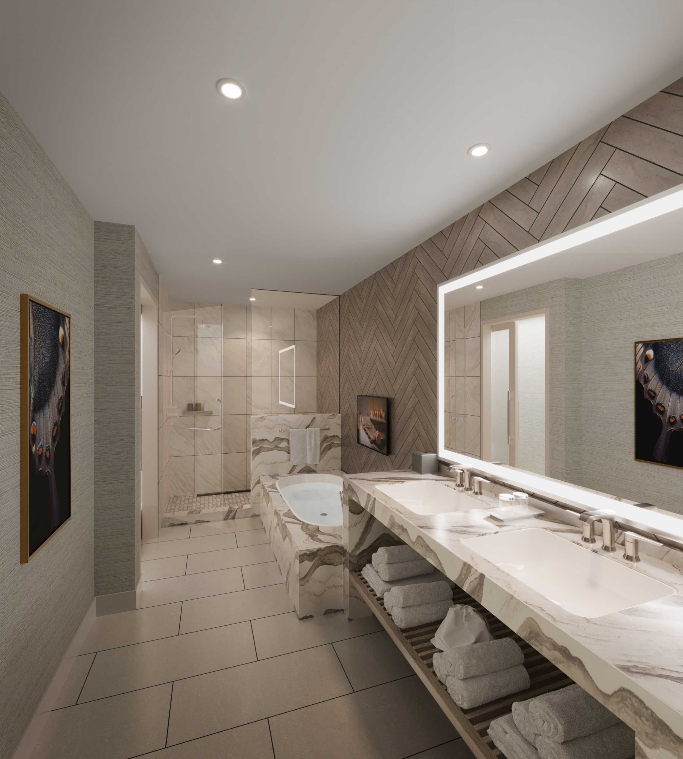 Hotel rendering of the Two-Bay Suite - Bathroom at Jamul Resort Casino