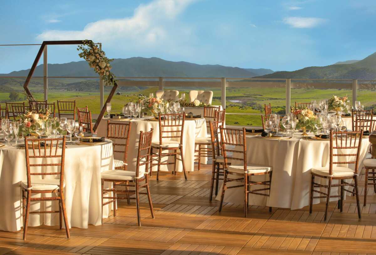 Tables set for an San Diego wedding at Jamul Casino Resort.
